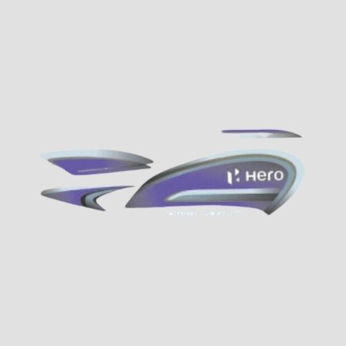 Perfect Replacment Stckr Set Hero Splendor Plus [BS6] [2020] [Blk-Prpl] for Hero Two-wheelers
