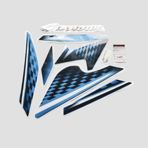 High Performance Stckr Set Glamour 125 I3S Blk/Blue for Hero Two-wheelers