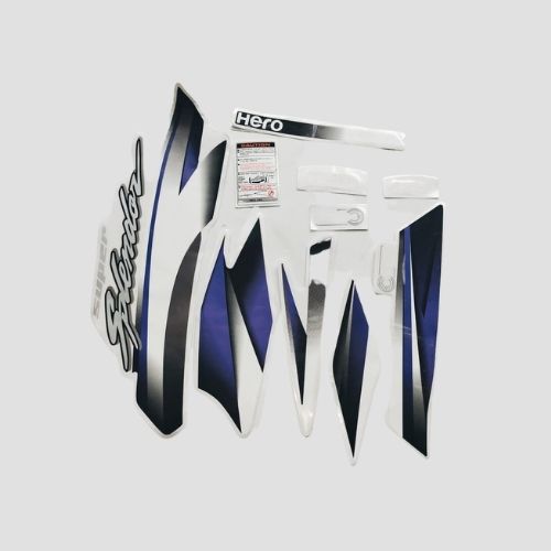 Durable Stckr Set Super Splendor 2018 Blk/Prpl for Hero Two-wheelers