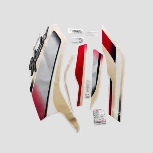 Durable Stckr Set Super Splendor BS6 2020 Red Tank for Hero Two-wheelers