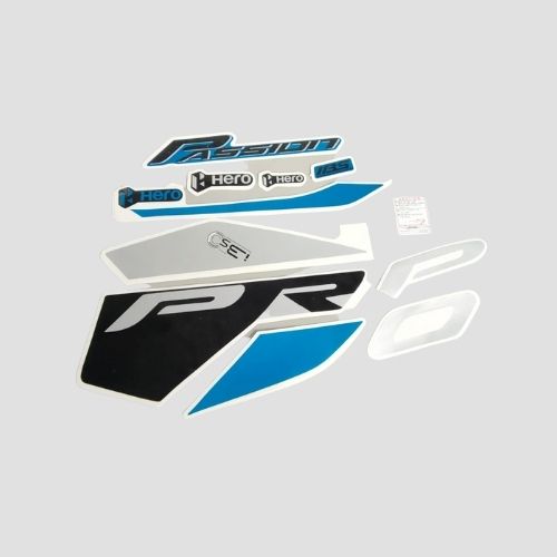 Durable Stckr Set Passion Pro BS6 Blue for Hero Two-wheelers