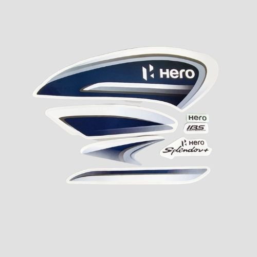 Perfect Replacment Stckr Set Splendor Plus BS6 [Slvr Tank] for Hero Two-wheelers