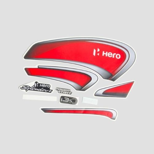 Best Selling Stckr Set Splendor Plus BS6 E20 Blk/Red for Hero Two-wheelers