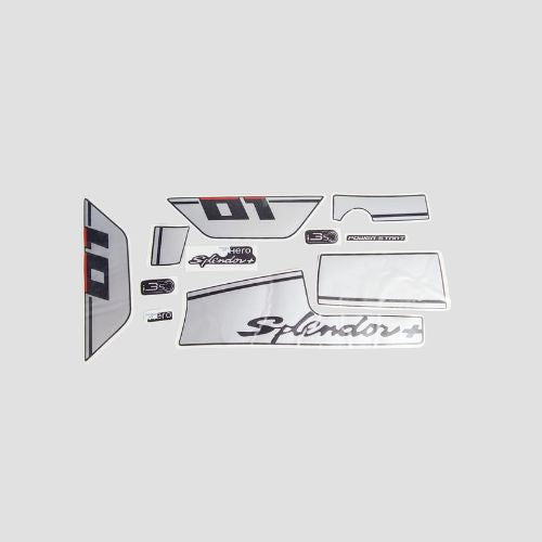 Reliable Stckr Set Splendor Plus [2024] 01 Edition Blk/Grey for Hero Two-wheelers