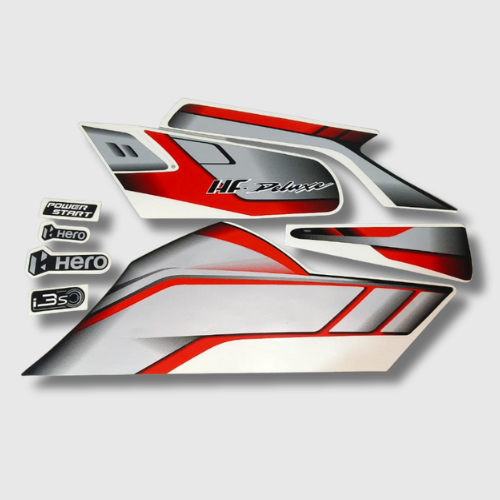 Black and Red Sticker Set for Hero HF Deluxe E20 (2023), weatherproof graphics for a bold, refreshed look.