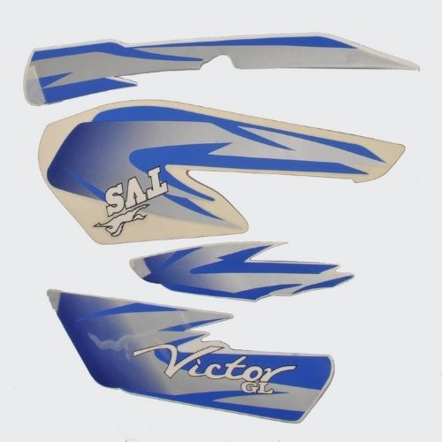 Reliable Stckr Set Victor Gl N/M [Blue/Blue] for TVS Two-wheelers