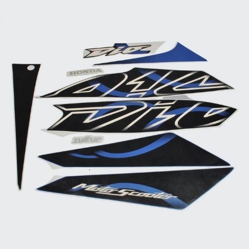 Perfect Replacment Stckr Set Dio T3 [Blue Shiled] for Honda Two-wheelers