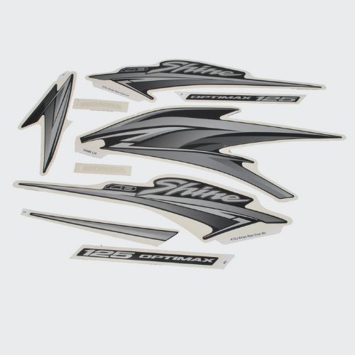 High Performance Stckr Set Shine T4 [Blk Tank-Grey] for Honda Two-wheelers