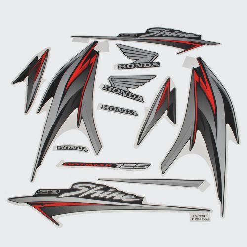 Genuine Stckr Set Shine T4 [Blk Tank-Red] for Honda Two-wheelers