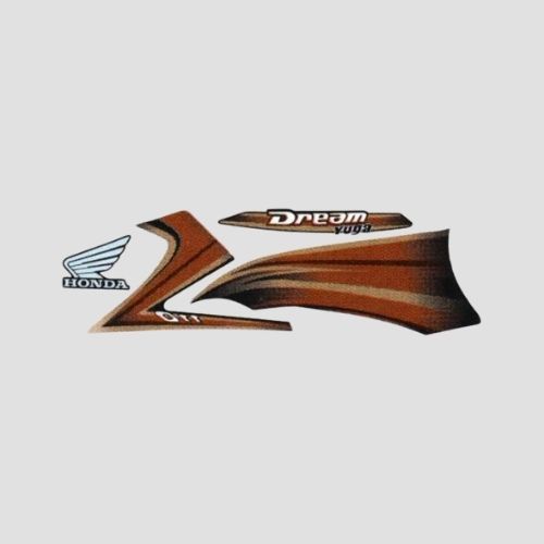 Reliable Stckr Set Yuga [Brown Tank] for Honda Two-wheelers