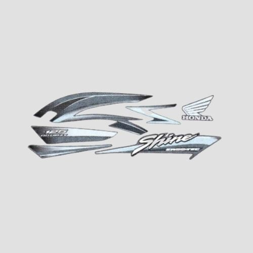 Perfect Replacment Stckr Set Shine T3 [Grey Tank] for Honda Two-wheelers