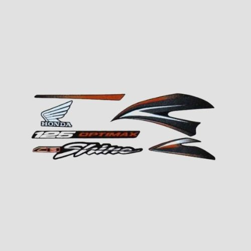 Perfect Replacment Stckr Set Shine T5 [Blk Tank-Red] for Honda Two-wheelers