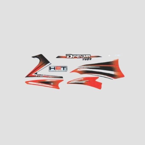 Perfect Replacment Stckr Set Yuga T2 [Red Tank] for Honda Two-wheelers