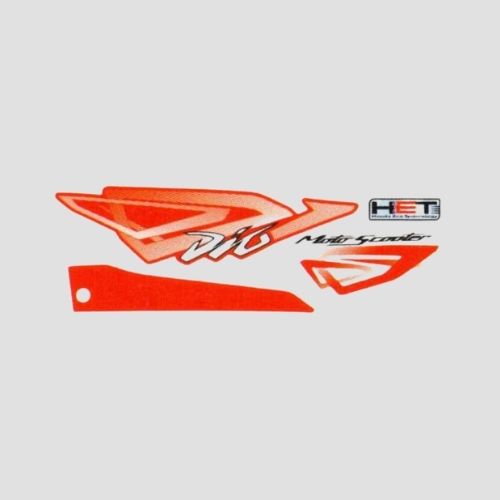 Perfect Replacment Stckr Set Dio T5 (Red Shield) for Honda Two-wheelers