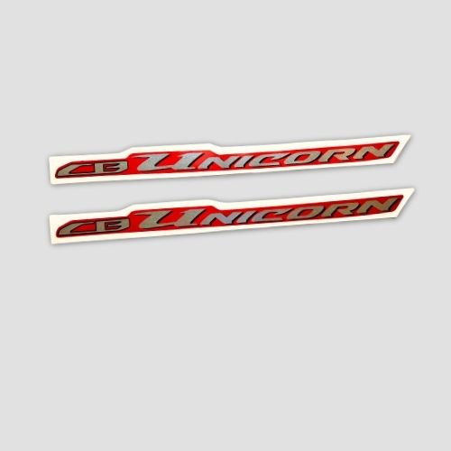 Perfect Replacment Stckr Tail Panel Unicorn [Red-Slvr] for Honda Two-wheelers