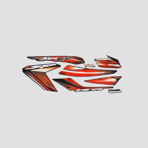 Reliable Stckr Set Shine SP T3 [Blk Tank-Red] for Honda Two-wheelers