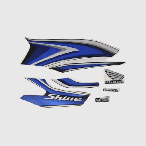 Reliable Stckr Set Shine 100 E20 Blk/Blue for Honda Two-wheelers