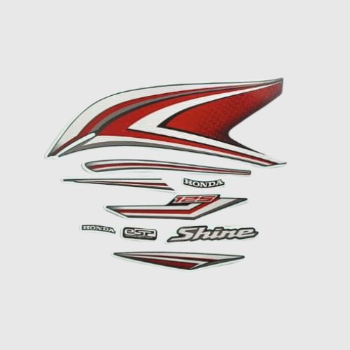 Best Selling Stckr Set Shine 125 E20 Blk/Red for Honda Two-wheelers