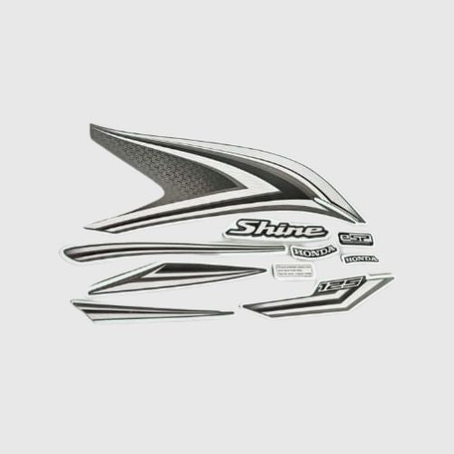 High Performance Stckr Set Shine 125 E20 Grey Tank for Honda Two-wheelers