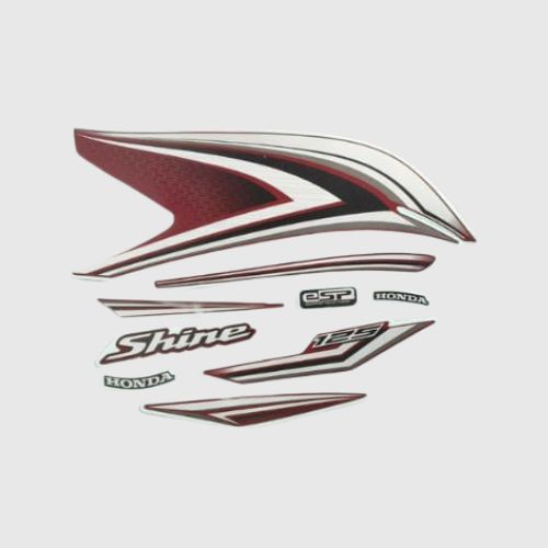 Genuine Stckr Set Shine 125 E20 Red Tank for Honda Two-wheelers