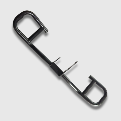 Black Crash Guard for Honda Hornet BS6 and CB200 – heavy-duty engine protection guard.