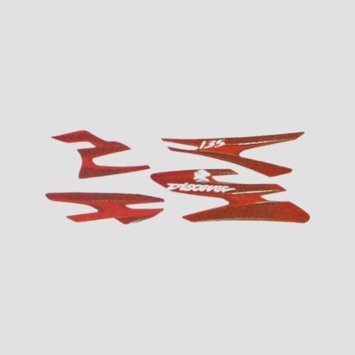 Reliable Stckr Set Discover 135 [Red Tank-Red] for Bajaj Two-wheelers