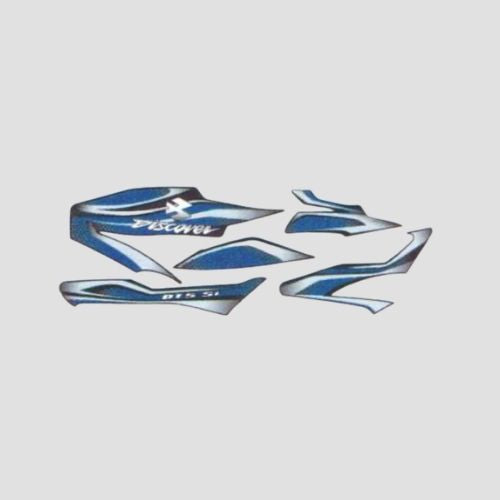 High Performance Stckr Set Discover 100 [Blk Tank-Blue] for Bajaj Two-wheelers