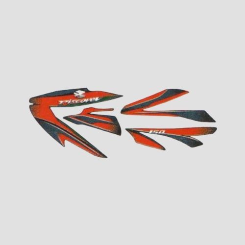 Enhanced Quality Stckr Set Discover 150 N/M [Blk Tank-Red] for Bajaj Two-wheelers