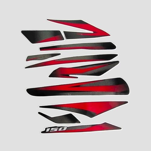 Enhanced Quality Stckr Set Pulsar 150 BS6 [2020] Blk/Red for Bajaj Two-wheelers