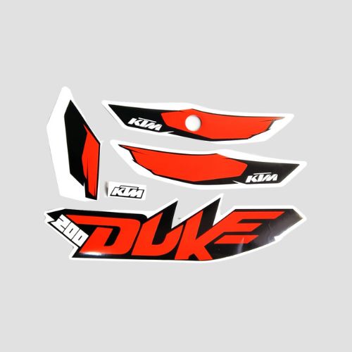 Reliable Stckr Set Duke 200 T1 Whi/Orng for KTM Two-wheelers