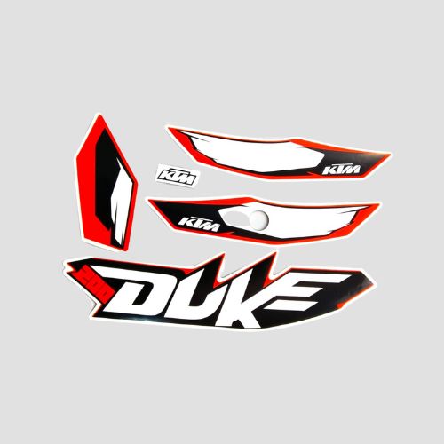 Durable Stckr Set Duke 200 T1 Blk/Orng for KTM Two-wheelers