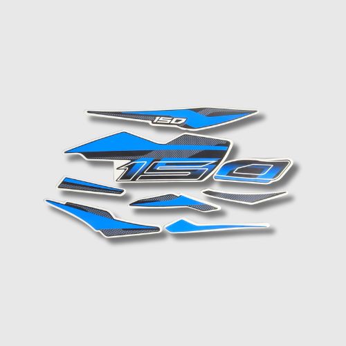 Reliable Stckr Set Pulsar 150 Twin Disk [2024] Blk/Blue for Bajaj Two-wheelers