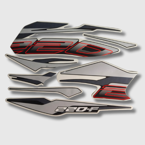 Stckr Set for Bajaj Pulsar 220F [2024] Black/Grey, durable and stylish graphics for a modern appearance.