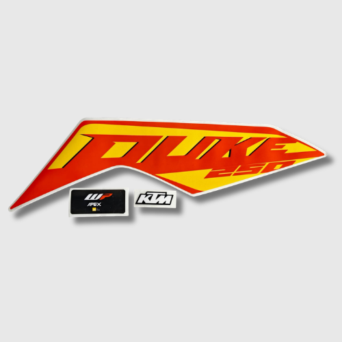 Sticker Set for KTM Duke 250 (2024) Orange Tank – durable and stylish tank graphics.