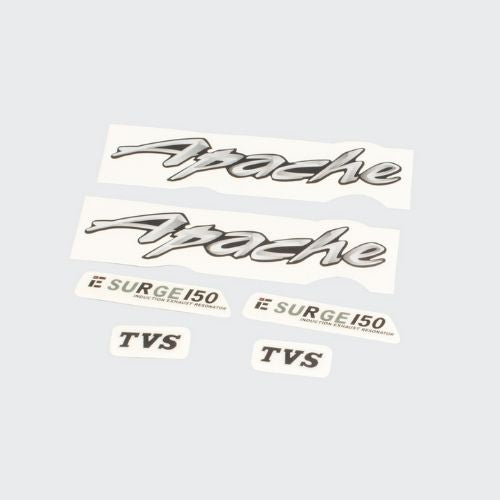 Genuine Stckr Set Apache [Slvr Tank-Blk] for TVS Two-wheelers