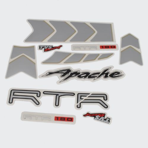 Enhanced Quality Stckr Set RTR180 [Whi Tank] for TVS Two-wheelers
