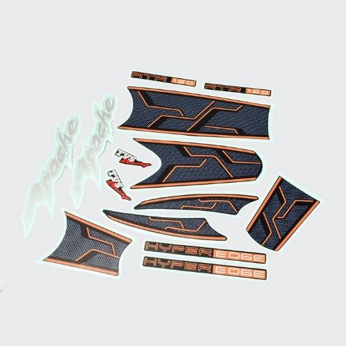 Enhanced Quality Stckr Set RTR160 Hyper Edge [Blk Tank-Orng] for TVS Two-wheelers