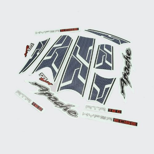 Durable Stckr Set RTR160 Hyper Edge [Red Tank-Blk] for TVS Two-wheelers