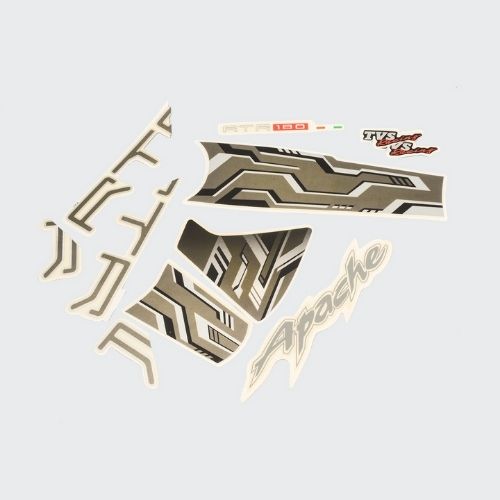 High Performance Stckr Set RTR180 ABS T2 [Blk Tank] for TVS Two-wheelers