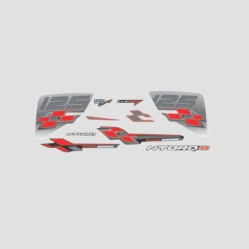 Perfect Replacment Stckr Set Ntorq 125 (2019) Race Edition Red Shield for TVS Two-wheelers