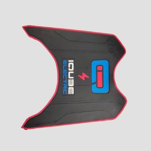 Durable Centre Mat 3D I-Qube Blk/Red for TVS Two-wheelers