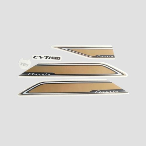 High Performance Stckr Set Jupiter Classic Brown Shield for TVS Two-wheelers