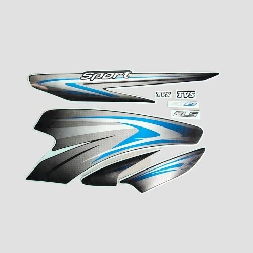 Durable Stckr Set Sport BS6 Blk/Blue for TVS Two-wheelers