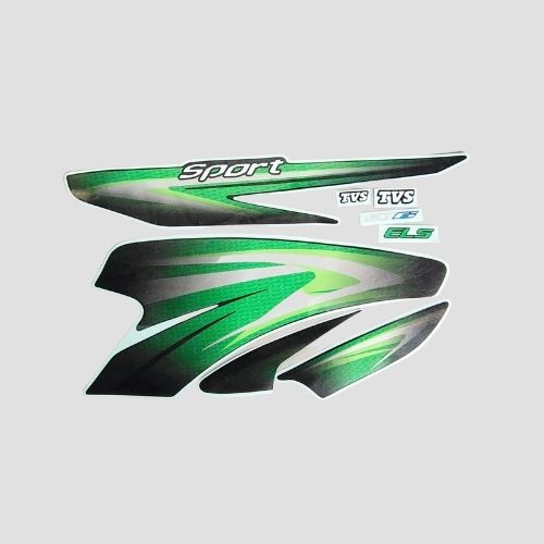 Perfect Replacment Stckr Set Sport BS6 Blk/Grn for TVS Two-wheelers