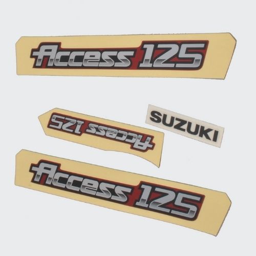 Durable Stckr Set Access T2 [Red Shield] for Suzuki Two-wheelers